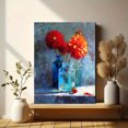 thumbnail image 6 of Vibrant Red Orange Dahlia Canvas Print, Perfect for Living Room, Office, Kitchen, Entryway, 6 of 8