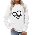 thumbnail image 1 of Besolor Womens Fall Spring Sweatshirt Heart Printed Crewneck Long Sleeve Tops Casual Loose Plus Size Pullover Blouse, 1 of 4
