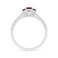 thumbnail image 2 of ANGARA Natural Aeon Square Ruby Three Stone Engagement Ring with Milgrain in 14K White Gold for Women (Size-3.5mm) | July Birthstone, Anniversary, Jewelry Gift for Women | Natural Ruby Ring, 2 of 10