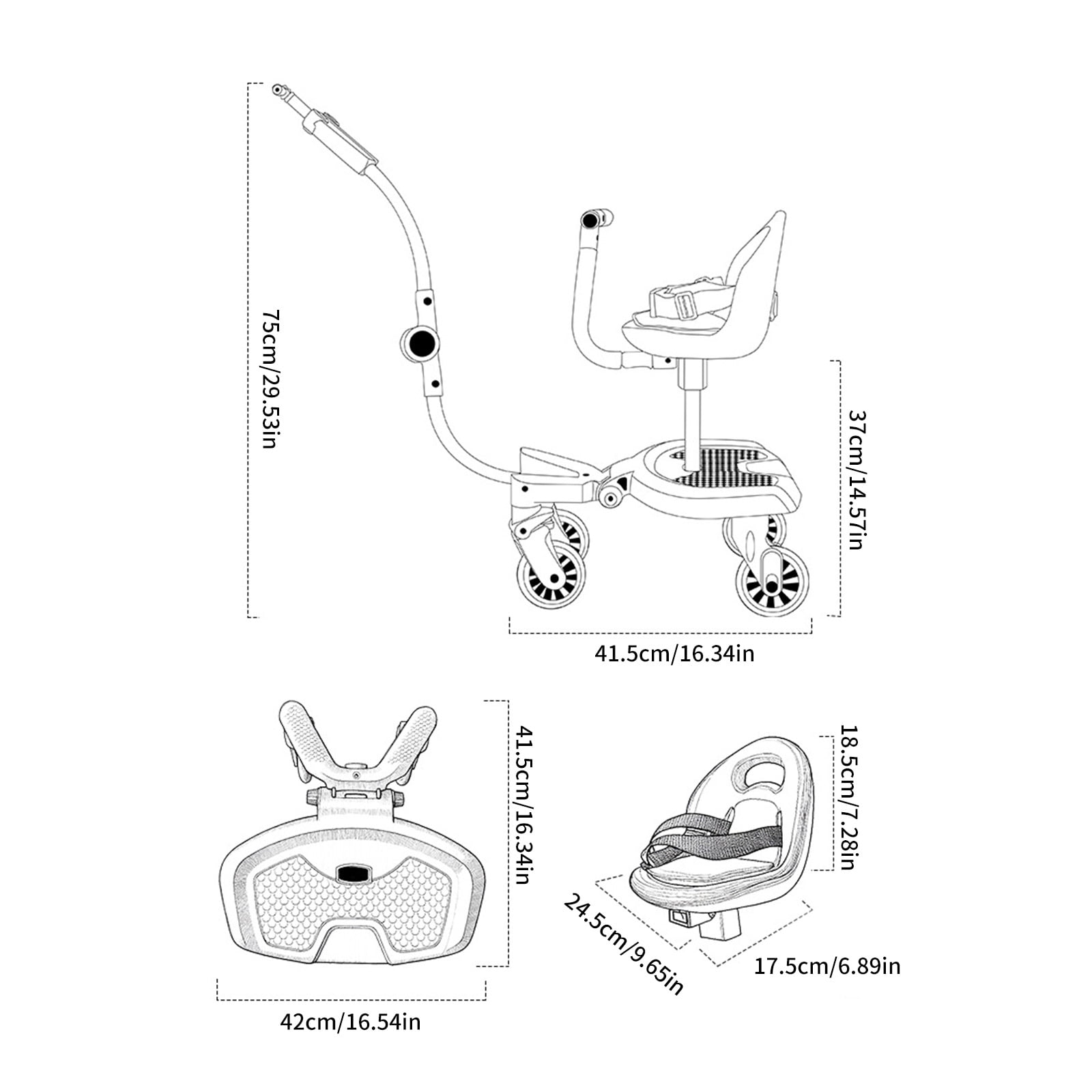 Multifunction Baby Strollers Platform Easy Installation 25kg Load Bearing Pram Assist Pedal For Second Child Family