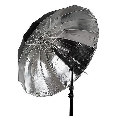 Umbrella-50in-Blk-Slv 50 in. Pro 16-Rib Parabolic Umbrella Black & Silver