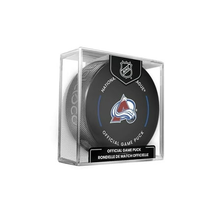 Avalanche Official Game Hockey Puck with Holder