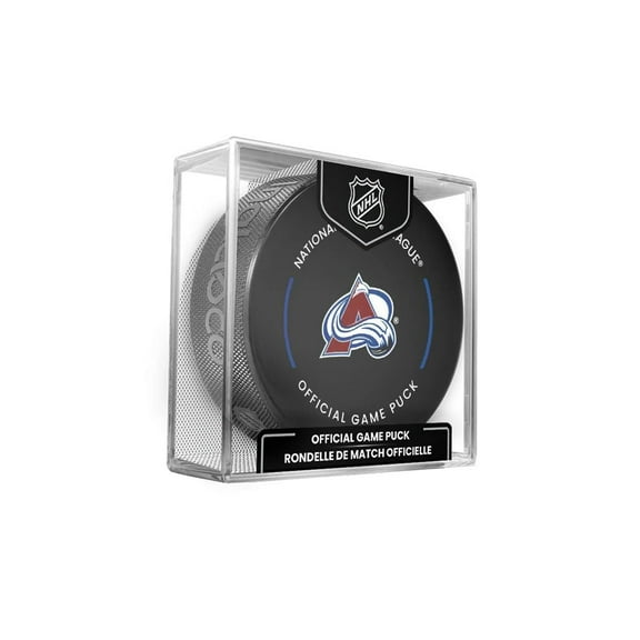 Avalanche Official Game Hockey Puck with Holder