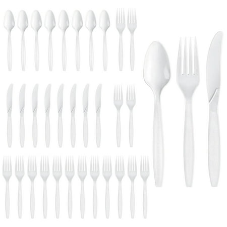 Party City Disposable Lunch Napkin, 32 Count (White) - 2-Ply, 5" x 5" - Go Brightly Heavy Duty Classic Lunch Napkins for Parties - Premium Party Supplies Cutlery