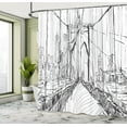 thumbnail image 4 of Ambesonne NYC Scene Shower Curtain, Creative Bridge Drawing, 69"Wx70"L, Charcoal Grey White, 4 of 4