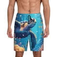 thumbnail image 3 of Lsque Colorful Underwater Plant Turtle Mens Sleep Pajama Shorts,Short Pajama Pants, Cotton Ultra-Soft Knit-XX-Large, 3 of 9
