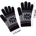 thumbnail image 4 of 2 pares de guantes de invierno cálidos para pantalla táctil para mujer, tejidos, suaves, con bonito patrón de Elaphurus, blanco/gris, talla única, 4 of 5
