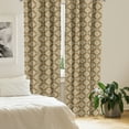 thumbnail image 2 of Ambesonne Oriental Window Curtains, Curves Orient Inspired, Each 28" W x 63" L, Pale Brown and Pale Blue, 2 of 4