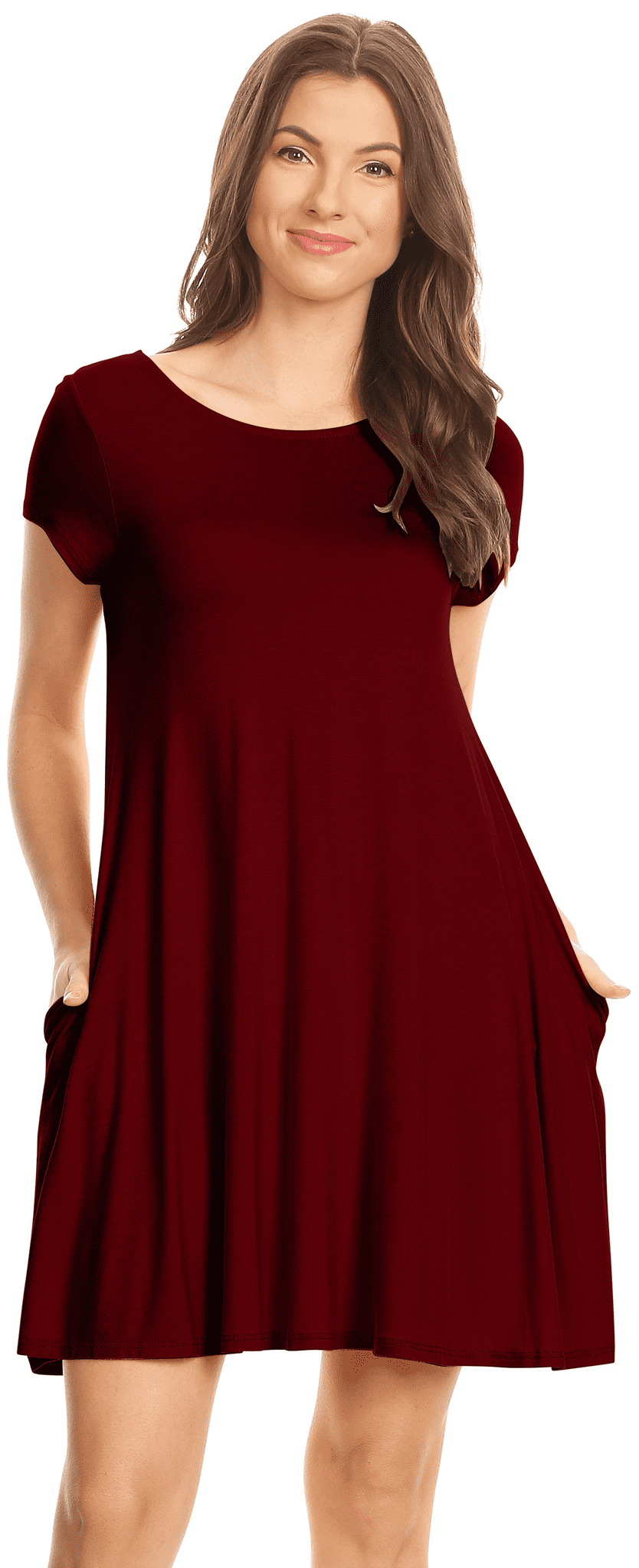 Simlu - Casual T Shirt Dress For Women Flowy Tunic Dress with Pockets ...