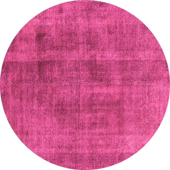 Ahgly Company Indoor Round Oriental Pink Industrial Area Rugs, 3' Round