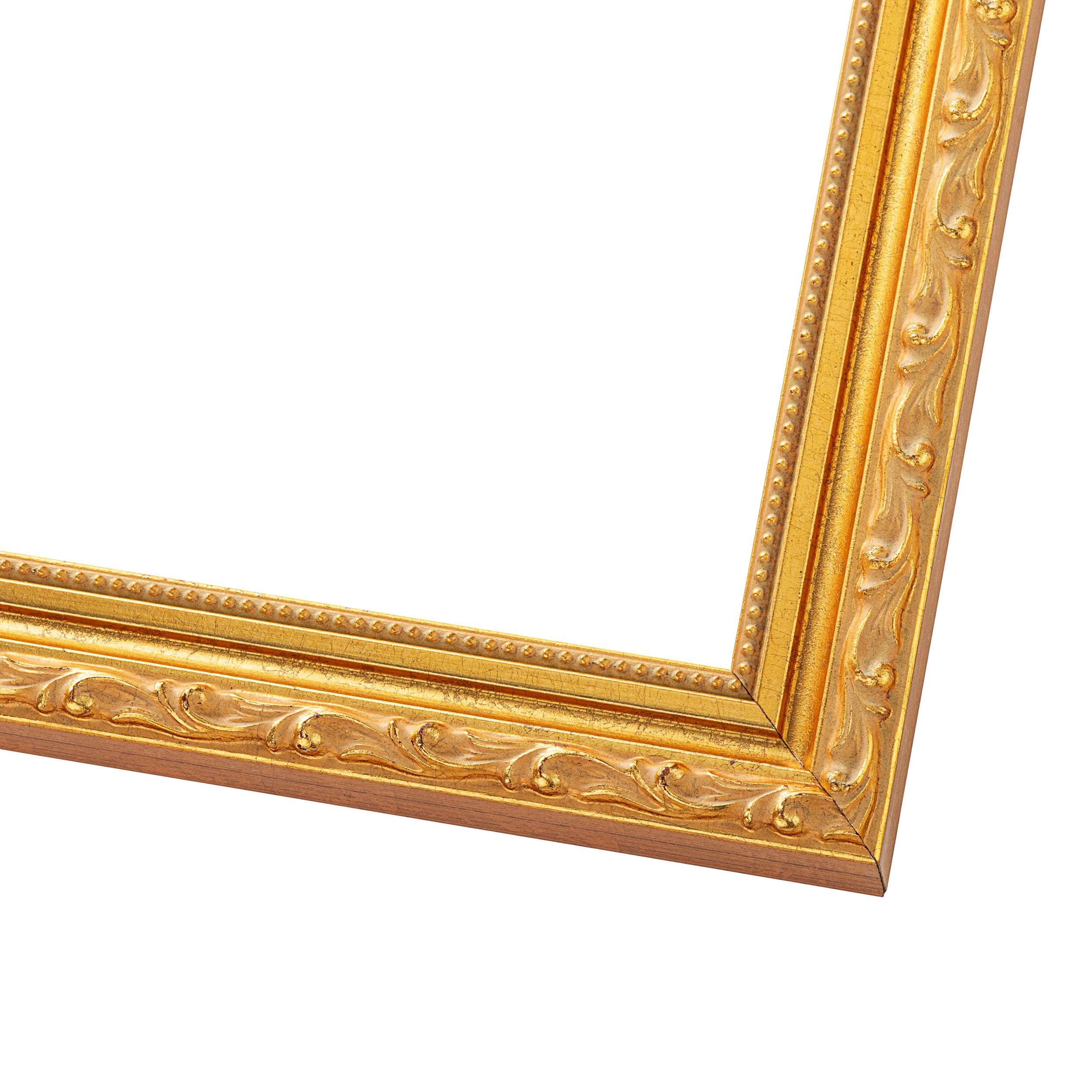 18x24 Gold Wood Picture Frame - UV Acrylic, Foam Board Backing, Hanging Hardware