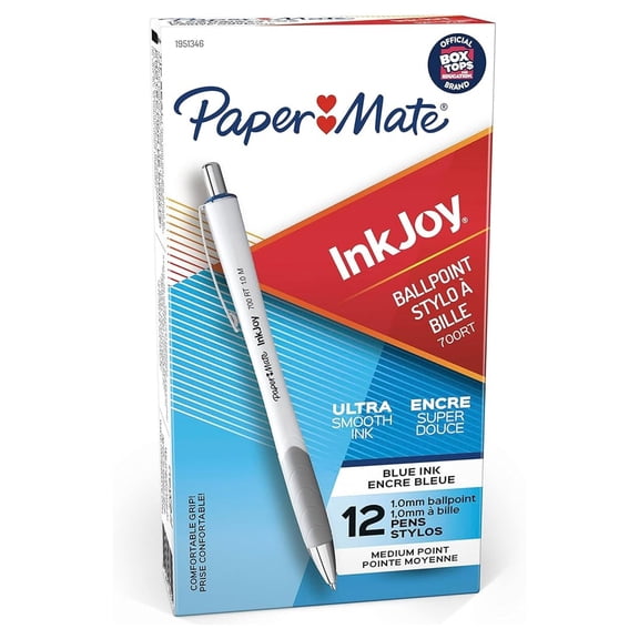 Joy 700RT Retractable Ballpoint Pens Medium Point White Blue 12 Count