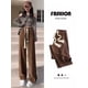 thumbnail image 1 of Pantalones anchos marrones para mujer, primavera y otoño, holgados, estilo coreano, estilo perezoso, cintura alta, pantalones rectos drapeados, 1 of 6