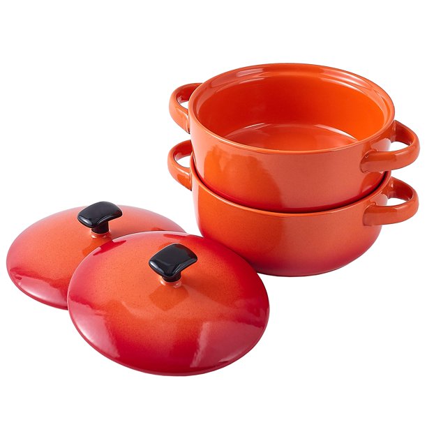 Bruntmor Soup Crocks Bake Serve Oven Safe Ceramic Soup Bowls With
