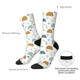 thumbnail image 4 of Fotbe Cute Doodle Turtles Pattern Long Socks for Men & Women – Breathable & Stretchy Compression Socks, Ideal for Running, Travel, and Everyday Wear Size 5-11, 4 of 6