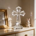 thumbnail image 5 of DAMAI Crystal Standing Cross Decor, Religious Gifts for Women Men, Handmade Glass Holy Cross Collectible Figurines for Home Decoration, Easter Christmas Decoration for Pary, 5 of 6