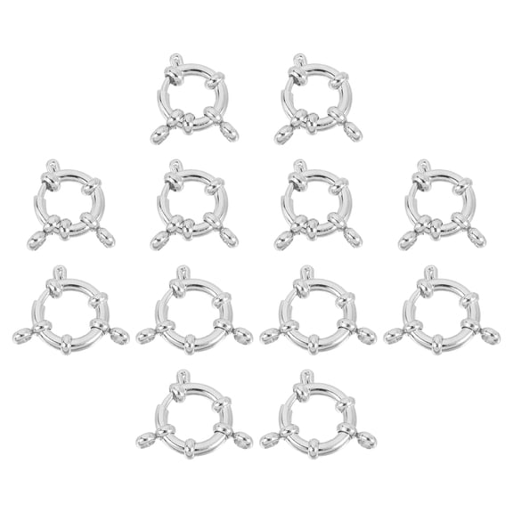Uxcell 2.6 mm Stainless Steel Spring Clasp Electroplating Spring Ring Clasp for Jewelry Making 12 Pcs
