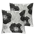 thumbnail image 2 of JRXY Black White Grey Floral Throw Pillow Covers Set of 2 Modern Accent Peony Flower Decor Soft Couch Cushion Cover for Bed Living Room Chair Sofa Pillow Cases 12x12in, 2 of 6