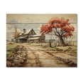 thumbnail image 3 of Designart "Farmstead horizon I" Landscapes Print on Natural Pine Wood, 3 of 5