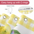 thumbnail image 5 of Summer Shower Curtains for Bathroom, Yellow Green Lemon Flowers Leaf Garland Buffalo Plaid Washable Fabric Shower Curtain with Hooks Waterproof Bathroom Decor Sets, 72 x 72 Inches, 5 of 9