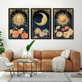 thumbnail image 3 of Singg Celestial Sun and Moon Canvas Wall Art Set, Boho Cosmic Starry Night Canvas Print, Sun Face Wall Art, Vintage Floral Pictures, Mystical Astrology Decor for Living Room, 3 of 6