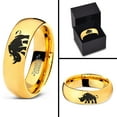 thumbnail image 4 of Tungsten Bulky Rhino Rhinoceros Band Ring 7mm Men Women Comfort Fit 18k Yellow Gold Dome Polished, 4 of 4