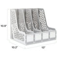 thumbnail image 4 of Deli Magazine File Book Holder Desktop Organizer , 4 Compartments, Plastic, Gray, 4 of 9