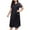 Black, variant on Timegard Womens Nightgown Plus Size Lace V Neck Short Sleeve Satin Loose Soft Homewear Long Sleep Dress
