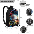thumbnail image 3 of Jeiento Baseball School Backpack for Boys 4-6 6-8 8-12 Preschool Bookbag and Lunch Box Set Kids Girls School Bag with Lunch Bag Water Bottle Holder Pencil Case Splash Ink Elementary Middle Bagpack, 3 of 7