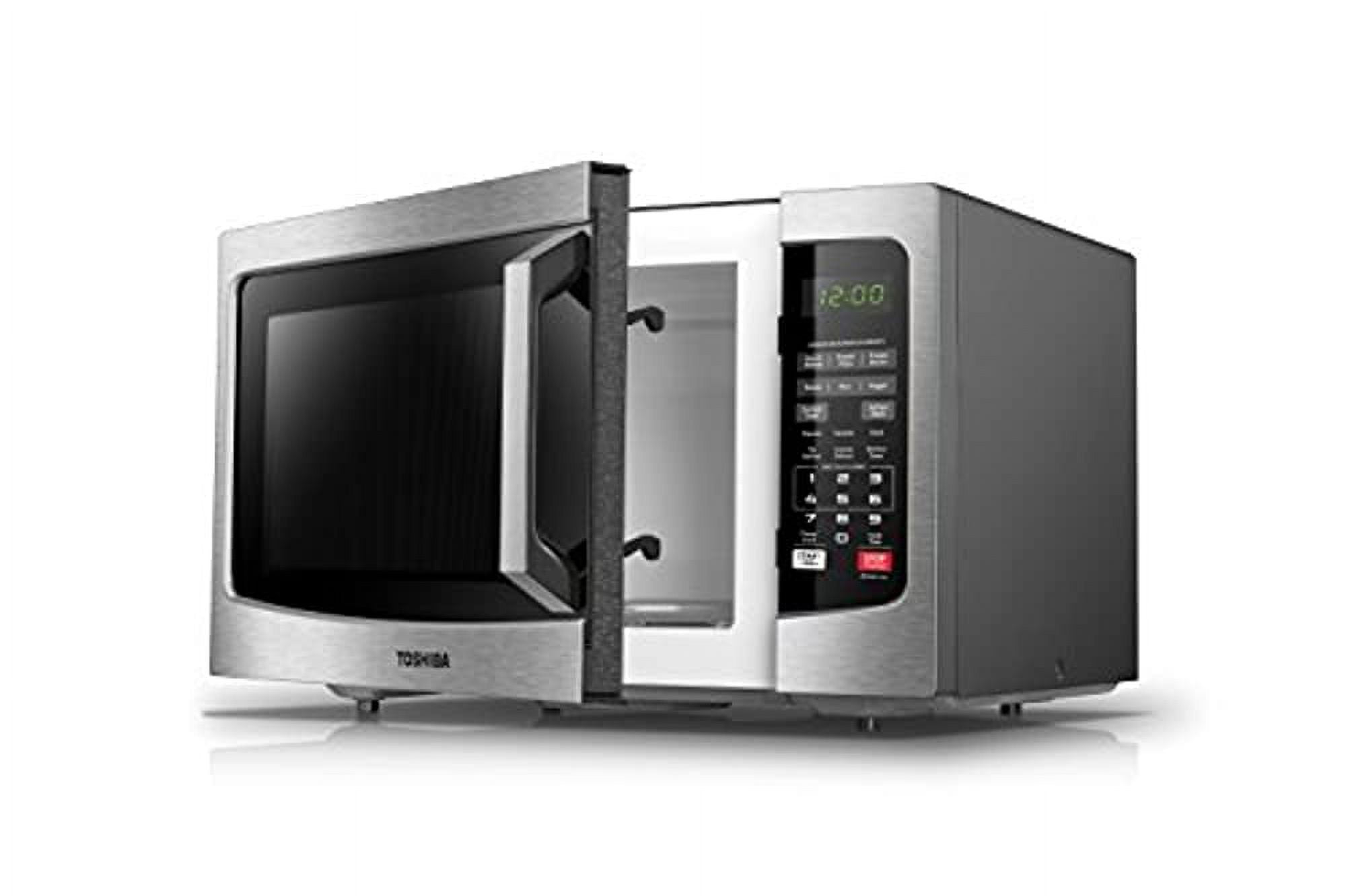 Toshiba Countertop Microwave Oven, 1.2 Cu Ft, 1,100 Watts, Smart Sensor, Mute Function, Stainless Steel