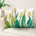 thumbnail image 6 of Dashan Spring Floral Throw Pillow Covers 18x18 Set of 2,Yellow Tulip Decorative Pillow Cases for Bedroom Sofa Couch, 6 of 6