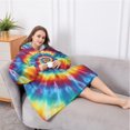 thumbnail image 5 of Oversized Wearable Blanket Hoodie,Colorful Tie Dye Mandala Pattern Sherpa Blanket Hoodie with Super Pockets,Super Warm Fuzzy Pullover for Women & Men, 5 of 6