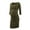 Army Green, variant on Fengqque Nursing Maternity Maternity Postpartum Comfort Dress Pajamas Solid Long Sleeve Breast-Feeding Pregnant Nursing Dress