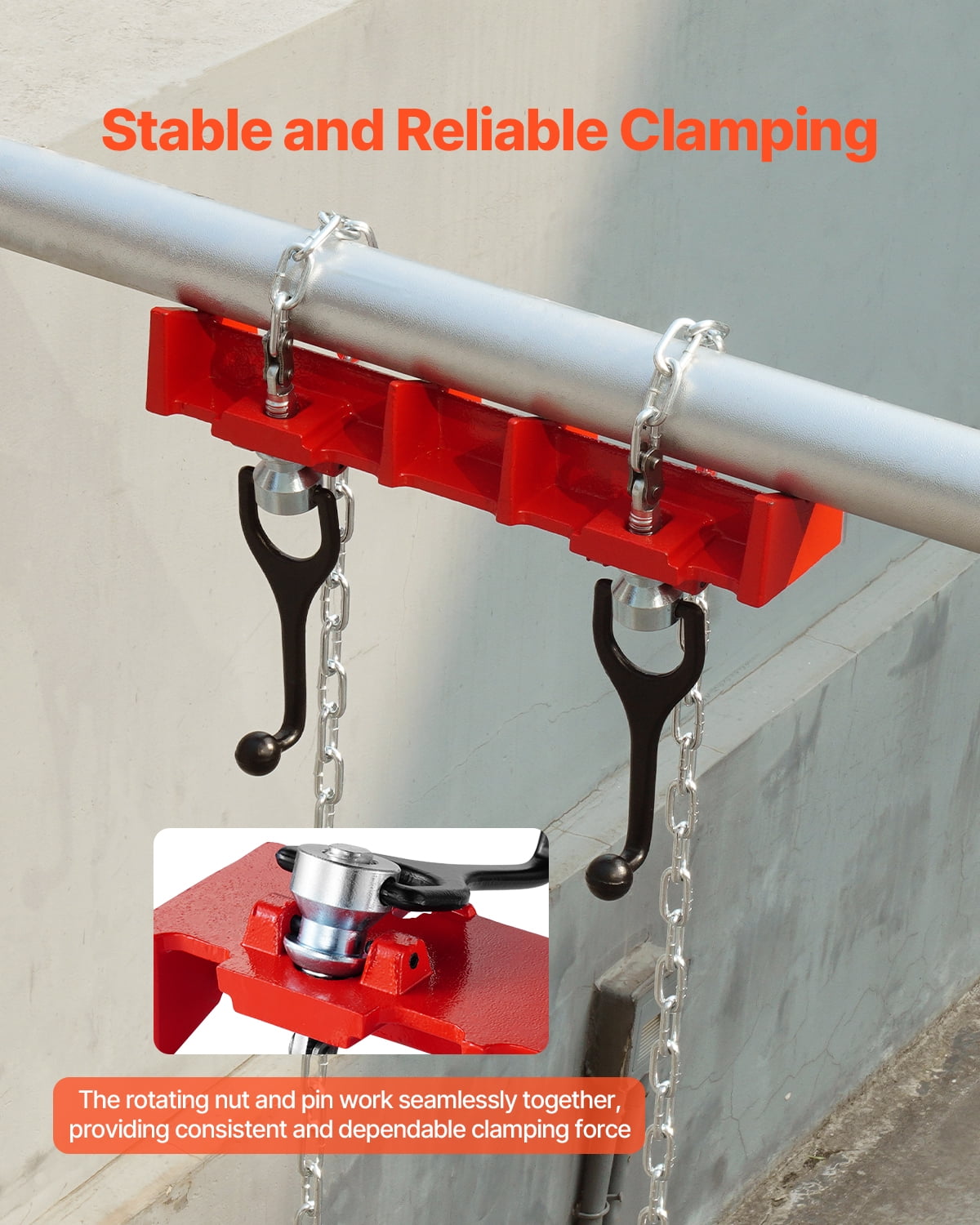 VEVOR Pipe Welding Vise, 1/2" to 8" Pipe Welding Clamp with Dual Chains & Crank Handles, Heavy-Duty Cast Iron Welding Vise for a Variety of Pipes