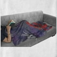 thumbnail image 6 of Skull Soft Flannel Fleece Throw Blanket, Skeleton in Love Throw Out Puke of Hearts Deadly Romantic Gesture Artwork, Cozy Plush for Indoor and Outdoor Use, 50" x 70", Grey Red and Purple, by Ambesonne, 6 of 6