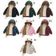 thumbnail image 4 of Hotiary Winter Solid Color Plush and Thick Cotton Clothes for Boys and Girls Hooded Down Cotton Jacket for 2-7 Years Toddler Kids, 4 of 6