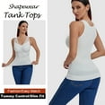 thumbnail image 5 of FITVALEN Women's Shapewear Cami with Built in Bra Tummy Control Tank Top V Neck Lace Shaper Camisoles, 5 of 7