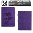thumbnail image 6 of Case for Samsung Galaxy Tab A 9.7 inch 2015 (Model:SM-T550 T555 SM-P550 P555) Released,PU Leather Embossed Coconut Tree Slim Case with Pencil Holder Card Slot Protective Smart Cover,Purple, 6 of 6