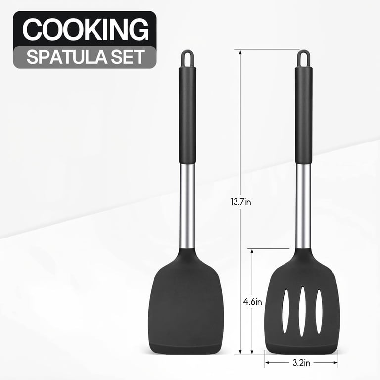Behome 2-Pack Silicone Spatula Set, Non-Stick Turners photo 6
