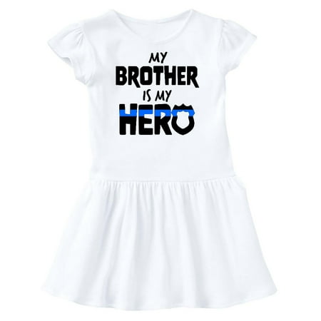 

Inktastic My Brother is my Hero Police Officer Family Gift Toddler Girl Dress