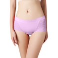 thumbnail image 1 of Gibobby Ropa Interior con Entrenamiento Ropa interior de mujer Encaje Cintura media Bragas sin costuras Calzoncillos de algodón de encaje cómodos de seda(Rosa， L), 1 of 4