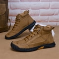 thumbnail image 7 of Sewkxo Men's Casual Leather Fashion Sneakers Ankle Boots Handmade Lightweight Loafers Mid Top Walking Driving Shoes,Brown 36, 7 of 7