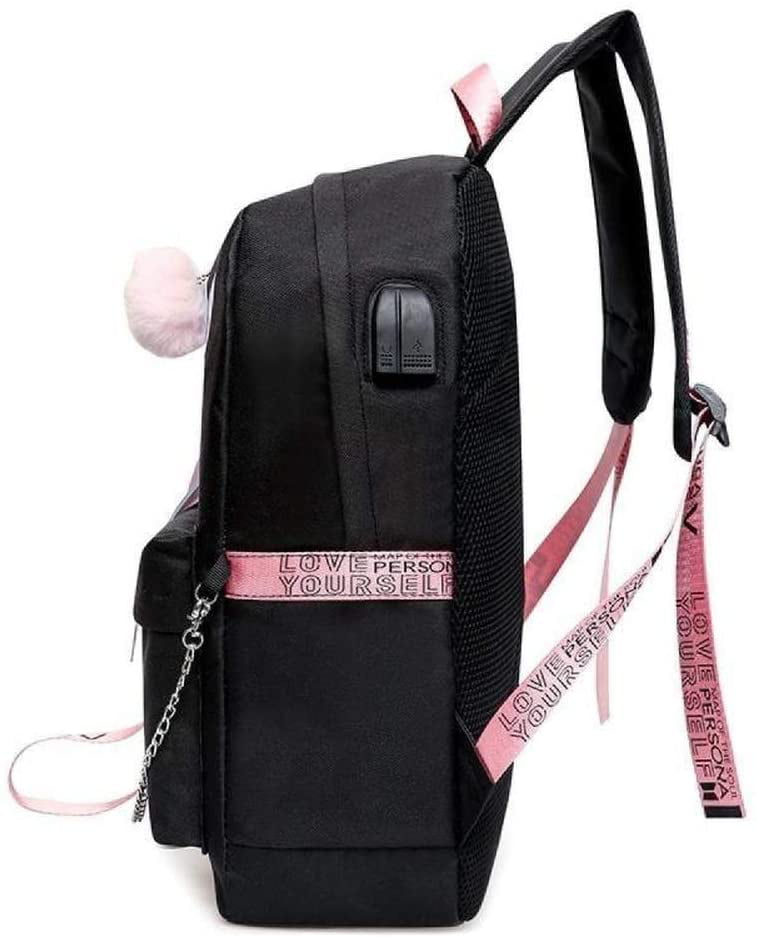 AliKpop USB BTS Backpack Jimin Suga Jin Taehyung V Jungkook Korean Casual Backpack Daypack Laptop Bag College Bag Book Bag School Bag 