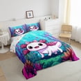 thumbnail image 3 of Castle Fairy Kids Teens Kawaii Bow Axolotl Twin Comforter Sets,Sea Salamander Bedding Set, 3 of 7