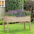 thumbnail image 6 of Yaheetech Rectangle Fir Wood Raised Garden Bed Planters, Wood, 6 of 9
