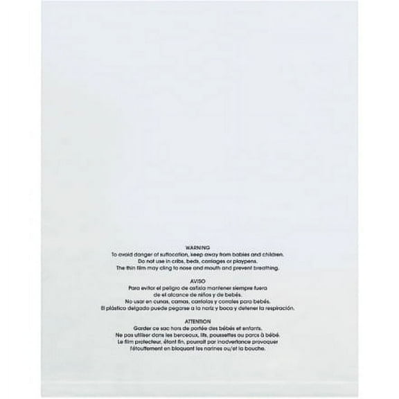 SSBM 1000 - 10" x 15", 1 Mil, Flat Suffocation Warning Bags