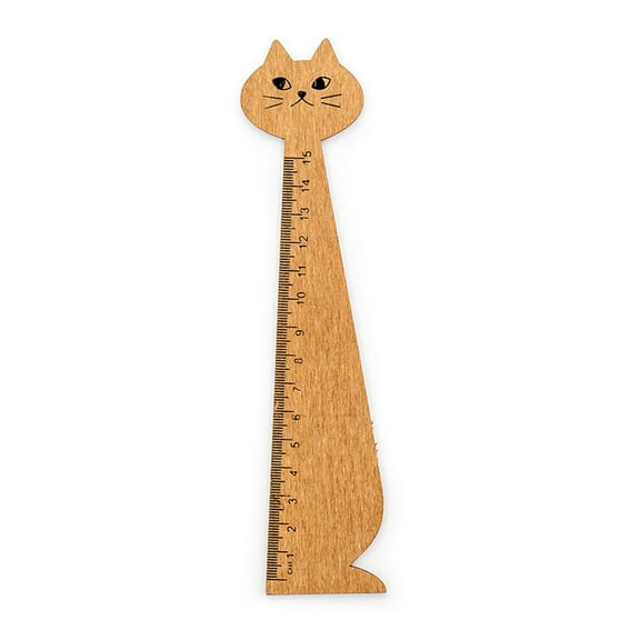 Cartoon Scale Ruler Wooden Measuring Ruler Student Drawing Tools Office Supplies