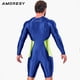 thumbnail image 4 of AMORESY - Mono deportivo de una pieza de satén brillante para hombre, con cremallera frontal, manga larga, licra, para gimnasia y fitness, 4 of 5
