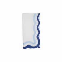 Saro Lifestyle 6167.BL20S 20 in. Scalloped Border Napkin, Blue - Set of 4