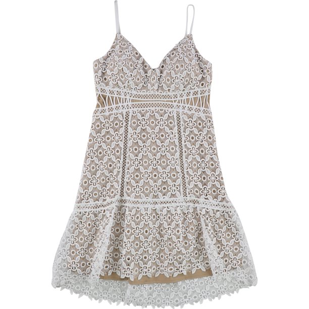 GUESS Forbidden A-line Vestido para Mujer, Blanco, Mediano Guess Alinear